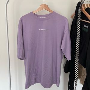 missguided t shirt & shorts set in purple (lilac)
